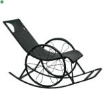  Hintaszék, rattan/fém, fekete, ROKIN