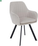  Design fotel, bézses szürke Velvet szövet, AURIL