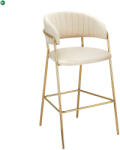  Design bárszék, bézs Velvet szövet/gold króm arany, DASMIN TYP 2