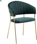  Design étkezőszék, sötétzöld Velvet szövet/gold króm arany, DASMIN TYP 1
