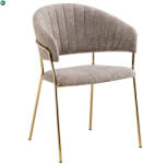  Design étkezőszék, barna szövet/gold króm arany, DASMIN TYP 1