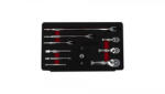 KROFTOOLS Rövid racsnis hajtókar készlet 12 részes, 1/4, 3/8 és 1/2 tartozékokkal (8368) (K-8368)