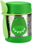 SKIP HOP Zoo rozsdamentes acél ételtároló termosz evőeszközzel 325ml Krokodil