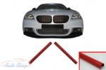  BMW díszléc szett V-merevítő , első hűtőrács dekoratív díszek Rácscsíkok Betétek alkalmas BMW 1 2 3 4 5 6 7 Szériára Piros