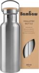 Bambaw Rozsdamentes acél hőszigetelt ivópalack, 500 ml - Natural Steel