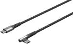 Goobay Cablu elegant extra-robust textil 1m 60W USB2.0 type C 90 grade - USB type C mufe metalice Goobay 64659 (64659)