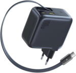 Baseus Incarcator de retea EnerCore CJ11 100W, 2x USB-C, 2x USB-A, cablu retractabil, Negru (E0120M00) - pcone