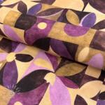  Dekorációs anyag SLUB Abstract flowie aubergine digital print