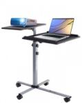TECHLY Suport pentru videoproiector cu 2 rafturi reglabile, mobil pe roti, TECHLY, negru, ICA-TB TPM-2