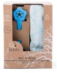 Ekoala Set swaddle si suport de prindere baveta, ekoala, blue Bavata