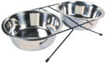 TRIXIE Set 2 Castroane Inox Cu Suport Metalic, 2x2.8 l 24 cm 52x11x30 cm, 24834