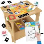 Headu - Birou din lemn cu diverse activitati educative de a scrie si desena 3-6 ani (HE60575) - edanco Puzzle