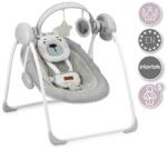 MoMi Leagan pentru bebelusi, MoMi LISS Bear Pink, 5 viteze de balansare, Cronometru, Alimentare baterii, 8 melodii, 2 jucarii incluse (KR-BULE00014) Sezlong balansoar bebelusi