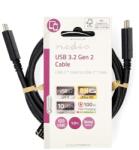 Nedis CCGL64750BK10 USB C - USB-C кабел, USB3.2 Gen 2, 240W, 20 Gbps, 1m, (USB3.1, USB3.0, USB2.0) (CCGL64750BK10)