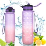 eCarla Ombre vizes palack szívószállal LILA 1000ml