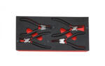 KROFTOOLS set clești pentru siguranțe (Seeger) 4 buc. , tavă scule (K-8513) Trusa unelte
