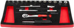 KROFTOOLS set chei tubulare 1/4", 19 piese, tavă cu spumă (K-8511) Trusa unelte