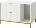 FEANDREA dulap pentru litiera pisicii, alb cu cadru metalic auriu, 80x50x55 cm (EZ-PCL007W01V1) Comoda