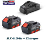 Bormann Set acumulator 2 x 4, 0 Ah BBP2004 + încărcător rapid BBP2001 (BBP9108)