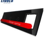LIVOLO Panou intrerupator simplu+simplu+simplu cu touch + priza LIVOLO din sticla SmartElectro IntelligentHouse (BB-C7-C1/C1/C1/SR-12)