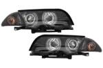 KITT Lightning Faruri BMW E46 Sedan/Touring 1998-2001 Angel Eyes Negre cu reglaj electric (HLBME46NFL)