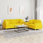 vidaXL Set de canapele cu perne, 2 piese, galben deschis, textil GartenMobel Dekor (3202139) Canapea