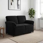 vidaXL Canapea cu 2 locuri Negru 138 x 83 x 95 cm Catifea GartenMobel Dekor (42033945) Canapea