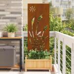 vidaXL Ecran de intimitate gradina din otel ruginit 50x140 cm, model Soare (876279)