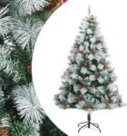 vidaXL Pom Craciun artificial cu balamale, conuri, fructe rosii 210 cm GartenMobel Dekor (357713)