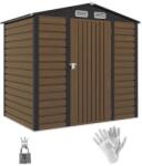 ART Casuta/magazie/sopron de gradina pentru depozitare unelte, otel, cu manusi, lacat si chei, maro stejar, 190x131x188 cm GartenVIP DiyLine (AR218440)