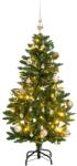 vidaXL Brad Craciun artificial articulat cu 150 LED-uri/globuri 150 cm GartenMobel Dekor (3210094)