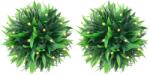 vidaXL Mingi artificiale din lemn de cimis cu lumini LED 2 buc Verde GartenMobel Dekor (3335900)