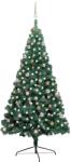 vidaXL Jumatate brad Craciun artificial cu set globuri verde 210 cm GartenMobel Dekor (3077566)
