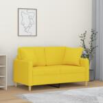 vidaXL Canapea cu 2 locuri cu pernute, galben deschis, 120 cm, textil GartenMobel Dekor (3200906) Canapea