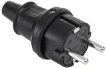  Stecher cauciucat 16A/250V IP44 negru pentru prelungitoare si scule (URZ3175)