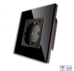 Luxion Priza Simpla Wi-Fi LUXION cu Rama din Sticla, RF433 SmartElectro IntelligentHouse (LX-1MP036G-B)