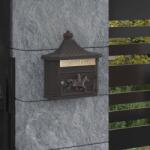 vidaXL Cutie Postala Montata pe Perete Bronz 40, 5 x 15, 5 x 44 cm GartenMobel Dekor (42023503)