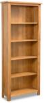 vidaXL Biblioteca cu 5 Rafturi din Lemn Masiv Stejar, Dimensiuni 60x22x140 cm, Culoare Maro (244469)