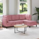 vidaXL Set de mobilier pentru living cu perna 4 pcs Roz Catifea GartenMobel Dekor (3413745)