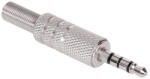  Mufa jack 3.5 mm tata din metal, 4 contacte (TRRS) pentru cabluri audio (WTY0009)