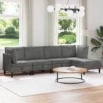 vidaXL Set de mobilier pentru living cu perna 5 pcs Gri închis Catifea GartenMobel Dekor (3413736)