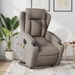 vidaXL Fotoliu electric masaj rabatabil cu ridicare, gri taupe, textil GartenMobel Dekor (3204526)