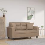 vidaXL Canapea cu 2 locuri cu pernute, cappuccino, 120 cm, piele eco. GartenMobel Dekor (3200987) Canapea