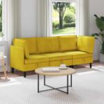 vidaXL Set de mobilier pentru living cu perna 3 pcs Galben Catifea GartenMobel Dekor (3413758)