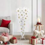 vidaXL Brad de Craciun artificial cu 150 LED Alb 120 cm PVC si Otel GartenMobel Dekor (3426692)