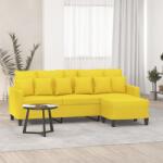 vidaXL Canapea cu 3 locuri si taburet, galben deschis, 180 cm, textil GartenMobel Dekor (3201094) Canapea