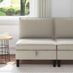 vidaXL Canapea mijlocie cu depozitare Ovaz Catifea GartenMobel Dekor (42027116) Canapea