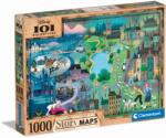 As Puzzle Clementoni Story Maps 101 Dalmatieni, 1000 piese, multicolor (1260-39665) Puzzle