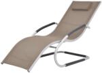 vidaXL Sezlong cu perna, gri taupe, aluminiu si textilena GartenMobel Dekor (47779)