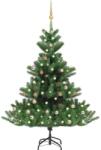 vidaXL Brad artificial Craciun cu LED si globuri Nordmann Verde 180 cm GartenMobel Dekor (3077646)